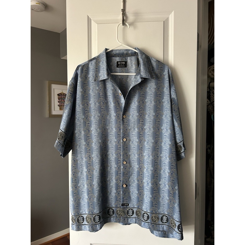 Vintage BC Ethic Mens Hawaiian Button Up Short Sleeve Shirt Size XL